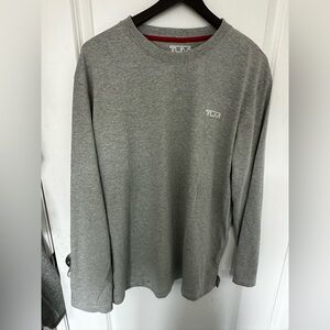 Tumi Gray Long Sleeve Tees Classic Cotton Blend